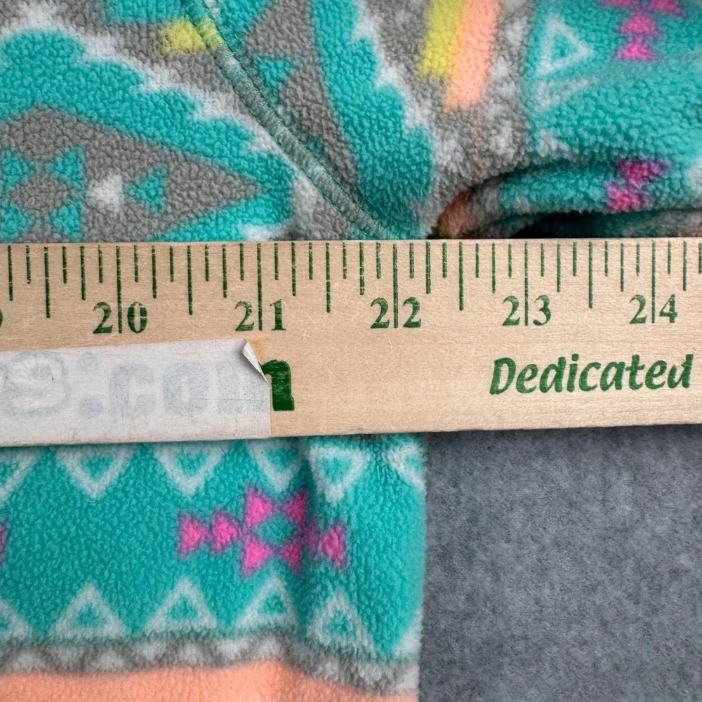 Chubbies Fleece Pullover Mens Medium Teal Aztec Geometric 1/4 Zip Southwestern